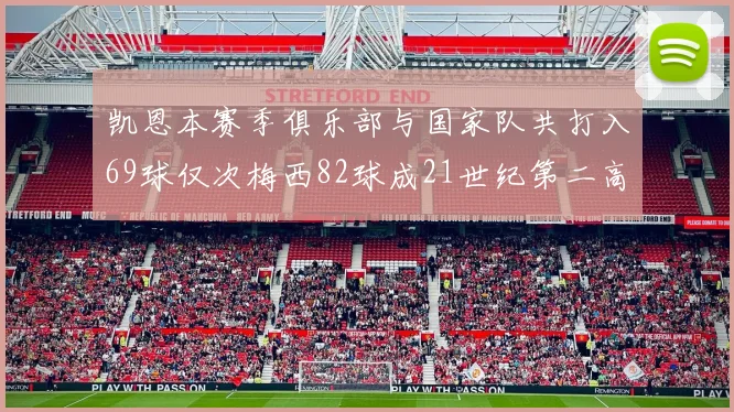 凯恩本赛季俱乐部与国家队共打入69球仅次梅西82球成21世纪第二高纪录